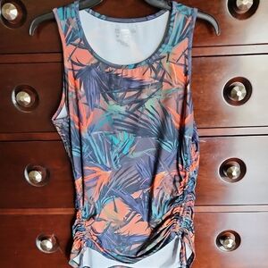 Pink Ruched Sleeveless Tank Top